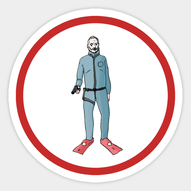 Steve Zissou Life Aquatic Sticker by fableillustration